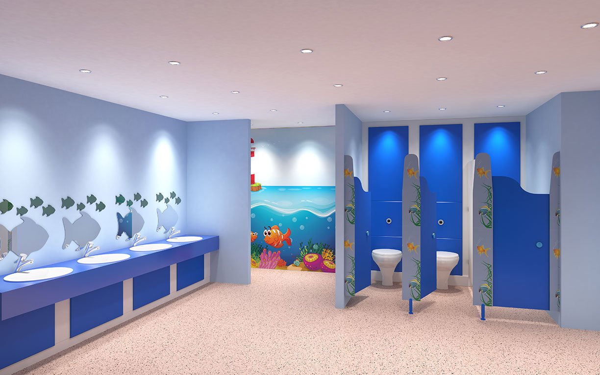 Infant School Washrooms - Underwater Fish Theme