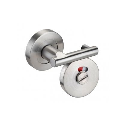 Lever arm toilet cubicle lock